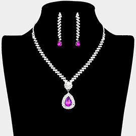 Teardrop Crystal Rhinestone Necklace