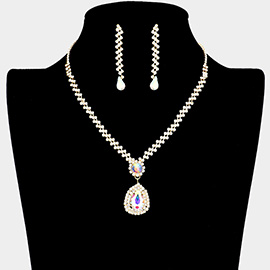 Teardrop Crystal Rhinestone Necklace