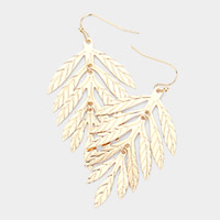 Metal Leaf Dangle Earrings