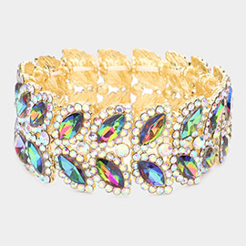 Marquise Stone Embellished Stretch Evening Bracelet