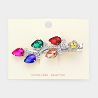 Colorful Teardrop Stone Snap Alligator Hair Clip
