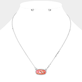 Glittered Hexagon Necklace