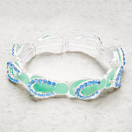 Metal Flip Flop Stretch Bracelet