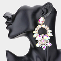 Teardrop Stone Embellished Evening Earrings