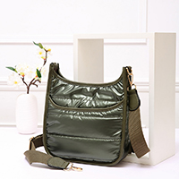 Solid Quilted Shiny Puffer Mini Crossbody Bag