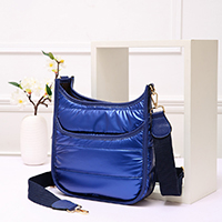 Solid Quilted Shiny Puffer Mini Crossbody Bag