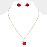 Christmas Gift Bow Necklace