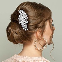 Marquise Flower Stone Embellished Hair Comb