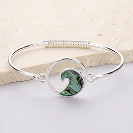 Abalone Wave Metal Hook Bracelet