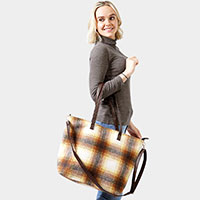 Plaid Check Weekend Tote Bag