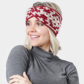 Western Pattern Knit Headband