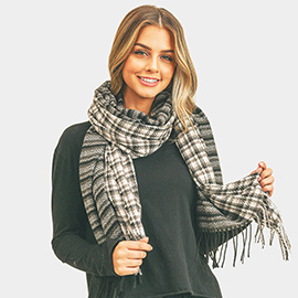 Houndstooth Chevron Two Patterns Scarf