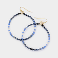 Faceted Beads Open Circle Dangle Earrings