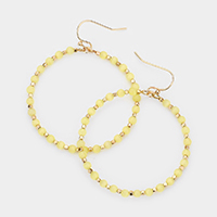 Open Circle Beaded Dangle Earrings