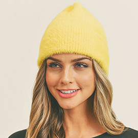 Fuzzy Solid Beanie Hat