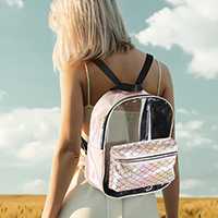 Shimmery Clear Transparent Backpack