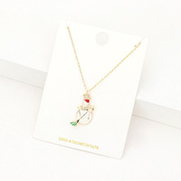 Enamel Christmas Snowman Pendant Necklace