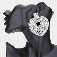 Oversized Rhinestone Embellished Evening Earrings