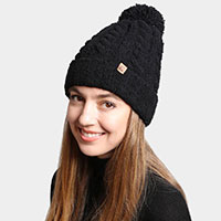 Solid Color Pom-Pom Beanie