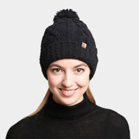 Solid Color Cable Knit Beanie