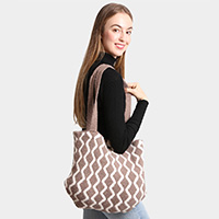 Chevron Knit Tote Bag