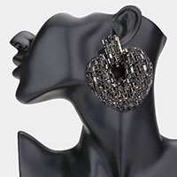 Oversized Rhinestone Embellished Evening Earrings