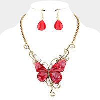 Butterfly Stone Accented Necklace