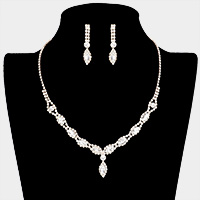 Teardrop Stone Accented Rhinestone Necklace