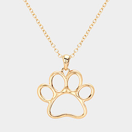 Metal Open Paw Pendant Necklace