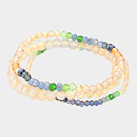 3PCS - Faceted Beads Multi Layered Bracelets