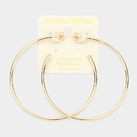 14K Gold Dipped Metal Hoop Earrings