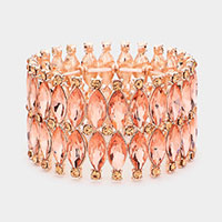 Marquise Stone Embellished Evening Bracelet