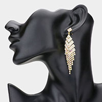 Rhinestone Pave Fringe Dangle Evening Earrings