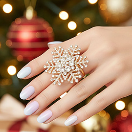 Bubble Stone Snowflake Stretch Ring