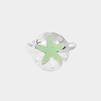 Sea Glass Sand Dollar Stretch Ring