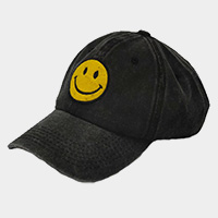 Smile Face Patch Vintage Baseball Cap