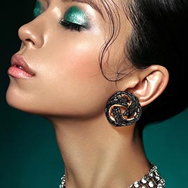 Cylinder Stone Embellished Round Post Earrings