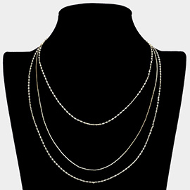 Secret Box_Triple Layered Metal Necklace
