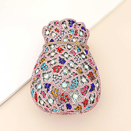 Rhinestone Paved Bling Luckbag Clutch Bag