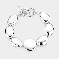 Round Irregular Oval Toggle Bracelet