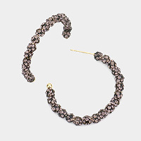 Shamballa Ball Cluster Hoop Earrings