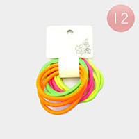 12 Set of 12 - Basic Ponytail Hair Bands