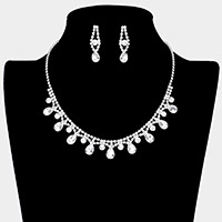 Teardrop Accented Rhinestone Necklace