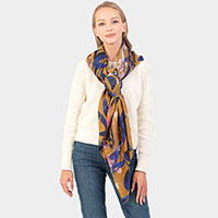 Multi Leaf Pattern Oblong Scarf