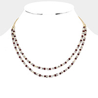 Faceted Beaded Double Layered Necklace