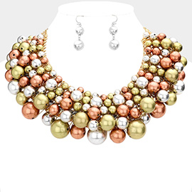 Ball Cluster Collar Necklace