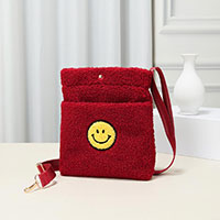 Smile Pointed Sherpa Rectangle Crossbody Bag