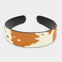 Genuine Fur Cattle Patterned Calf Headband