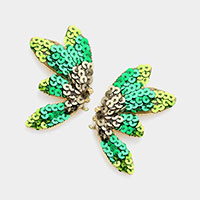 Sequin Embellished Butterfly Earrings