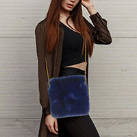 Faux Fur Square Crossbody Bag